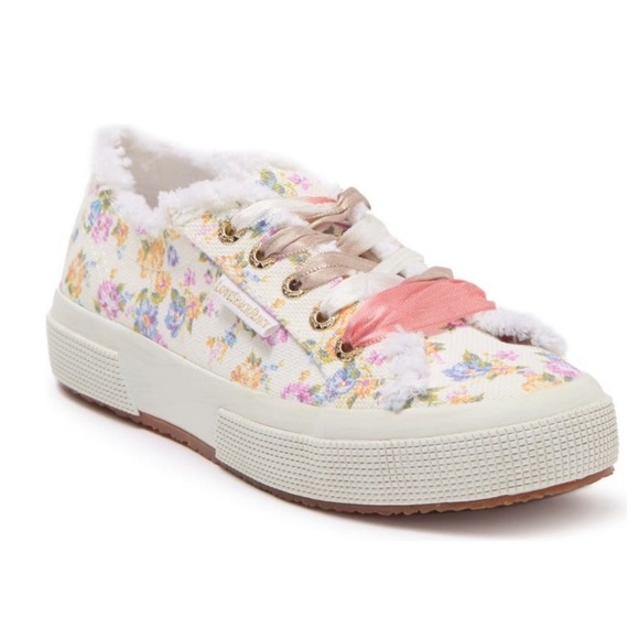 LoveShackFancy x Superga 2750 Classic Floral Sneaker in Morning Surf Pink